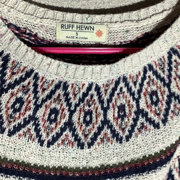 Ruff Hewn - Sz S - poncho sweater in natural colors - Picture 2 of 4